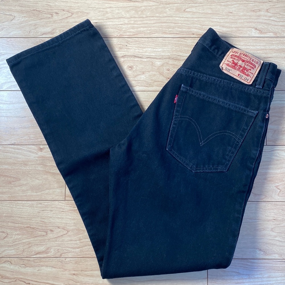 32x34 Levi’s 505 Regular Fit Black Denim Jeans